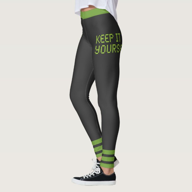 Legging Mantenha-o para si mesmo, Green Stripes (Esquerda)