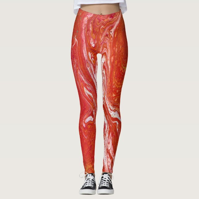 Legging Mantenha Uma Legenda Vermelha Vibrante Em Moviment (Frente)