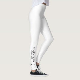 Legging Manuscrito em Honeymooning Branco com Monogramas e