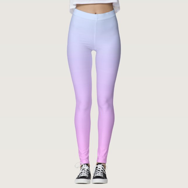 Legging Mão Azul e Rosa Moderno Pastel (Frente)