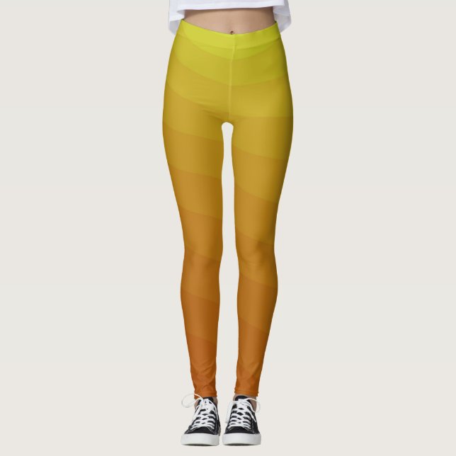 Legging Mão De Mel De Gradiente Amarelo De Gradação (Frente)