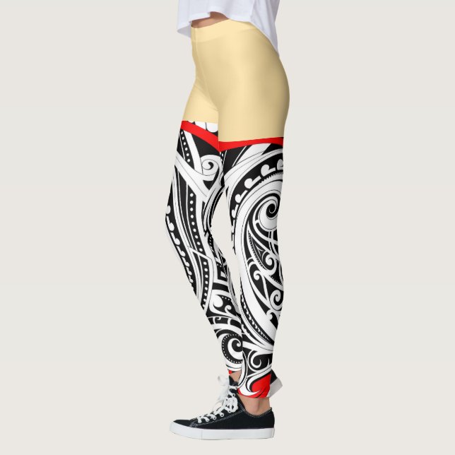 Legging Māori design RED único (Esquerda)