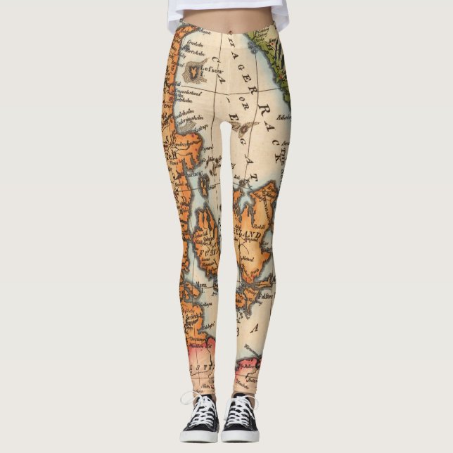 Legging Mapa antigo antigo inspirado (10) (Frente)