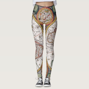 Legging Mapa antigo antigo inspirado (12)