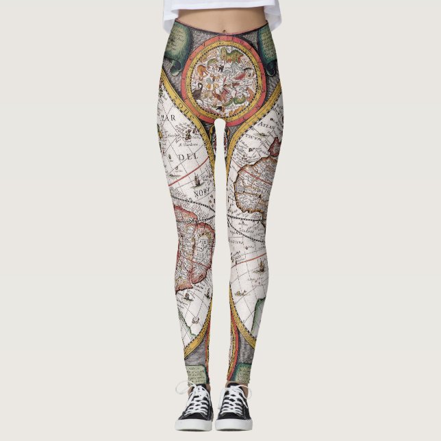 Legging Mapa antigo antigo inspirado (12) (Frente)