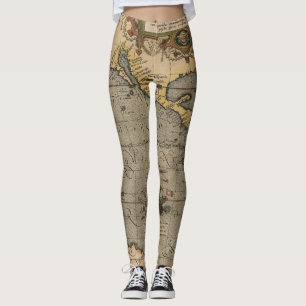 Legging Mapa antigo antigo inspirado (14) Bagagem
