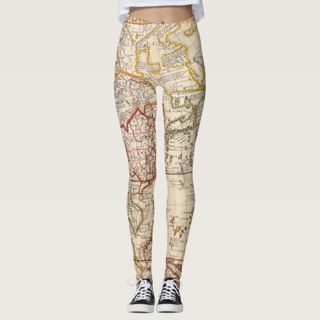 Legging Mapa antigo antigo inspirado (6) (Frente)