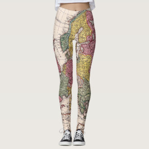 Legging Mapa antigo antigo inspirado (9)