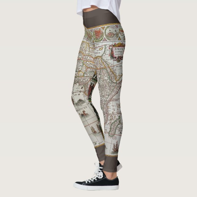 Legging Mapa antigo da África por Blaeu, c.1635 (Esquerda)