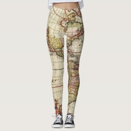 Legging Mapa antigo das Américas por Johannes De Ram