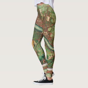 Legging Mapa Antigo das Ruas de Londres por Johannes de Ra