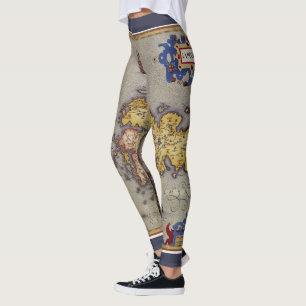 Legging Mapa Antigo do Japão por Mercator e Hondius