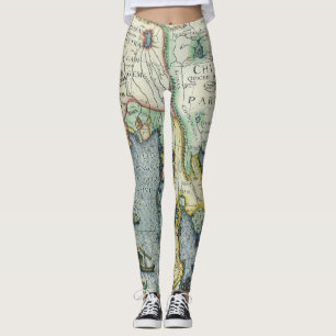 Legging Mapa antigo do Sudeste Asiático por Mercator / Hon