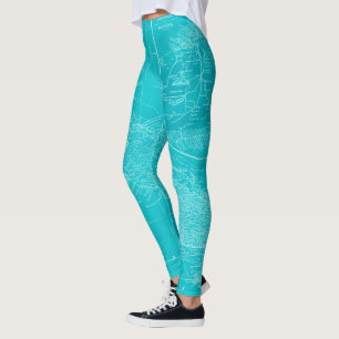 Legging Mapa de Cuba Azul