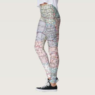 Legging Mapa do Centro-Oeste dos EUA