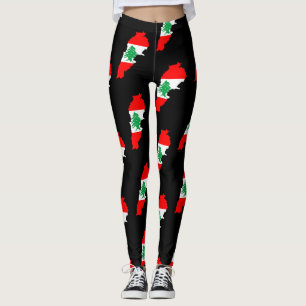 Legging Mapa do Líbano com Bandeira