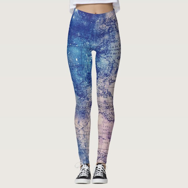 Legging Mapa do Mundo Celestial Roxo (14) (Frente)