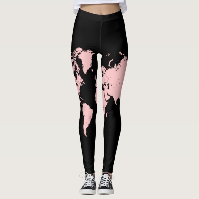 Legging Mapa Rosa e Preto (Frente)