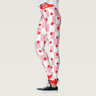 Legging Mapeamento Canadense em Pastel Rosa Verificado