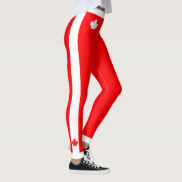 Legging Mapeamento Canadiano em Vermelho e Branco
