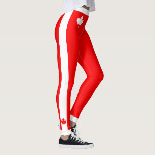 Legging Mapeamento Canadiano em Vermelho e Branco