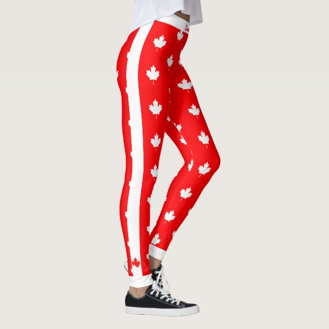 Legging Mapeamento Canadiano em Vermelho e Branco (Direita)