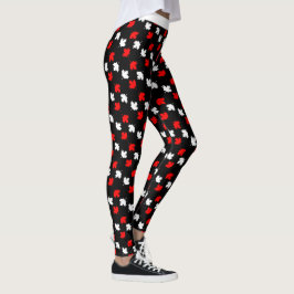 Legging Mapeamento Patriótico Vermelho e Branco CANADIANO 