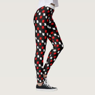 Legging Mapeamento Patriótico Vermelho e Branco CANADIANO