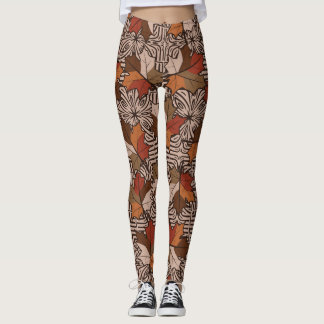 Legging Maple Deixa Padrão De Flor De Quatro Dedos