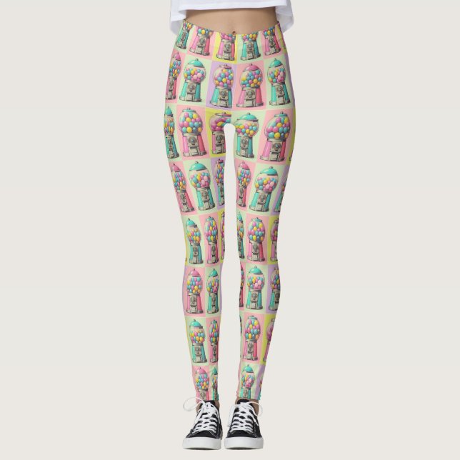 Legging Máquina de Bublegum retrô (Frente)