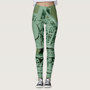 Legging Máquina Metálica Robótica Verde Industrial