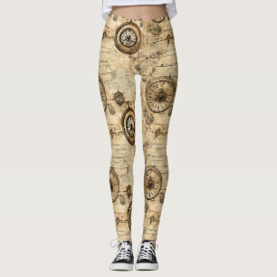 Legging Maquinaria Steampunk Vitoriana Marrom Sépia