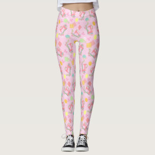 Legging Máquinas De Costura Rosa