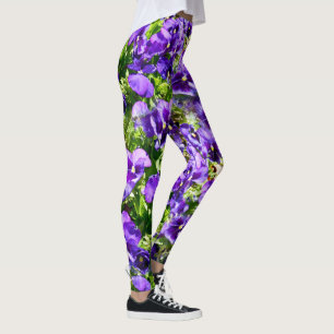 Legging Mar da Serenidade: O Belo Campo Pansado Roxo