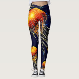 Legging Mar de medusa brilhante