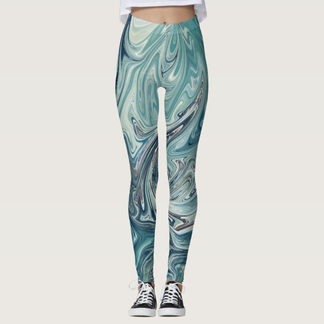 Legging Mar duro | Melhor pintura de abstrato (Frente)