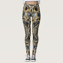 Legging Marble Black and gold Jazzy Geométrico de Art-deco