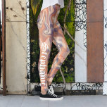 Legging "Marble tartan, guião bonitinho boho terracotta<br><div class="desc">Tipografia personalizada de script, adicione se você quiser um nome por exemplo.Efeito de mármore de tendências aplicado a um design de tartan de xadrez.Muito original e legal, aspecto de aquarela, esquema de cor da época de outono.Moda com terracota, laranja, creme, bege, roxo, beringela.Linda e útil capas de iphone também pode...</div>
