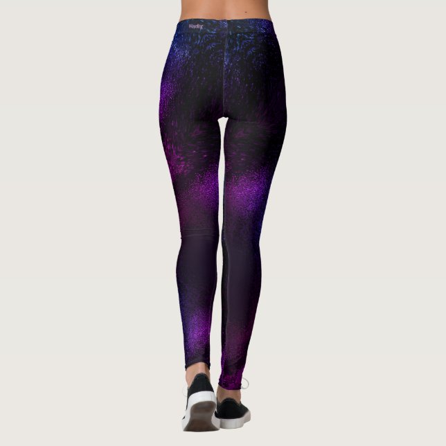 Legging Marca de Waveline de Ombre de Galáxia Roxa (Verso)