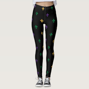 Legging Mardi Gras Carnaval de Fleur de Lis Diamond Harleq