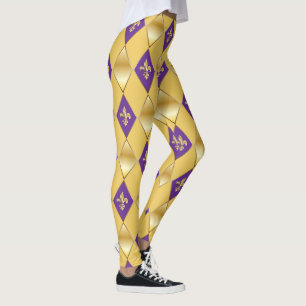 Legging Mardi Gras Carnaval de Fleur de Lis Diamond Harleq