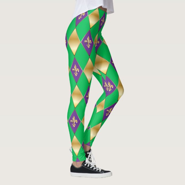 Legging Mardi Gras Carnaval de Fleur de Lis Diamond Harleq (Direita)