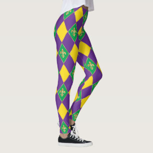 Legging Mardi Gras Carnaval de Fleur de Lis Diamond Harleq