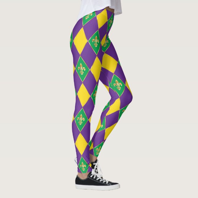 Legging Mardi Gras Carnaval de Fleur de Lis Diamond Harleq (Direita)