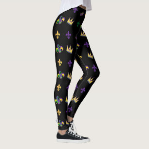 Legging Mardi Gras Carnaval de Fleur de Lis Diamond Harleq