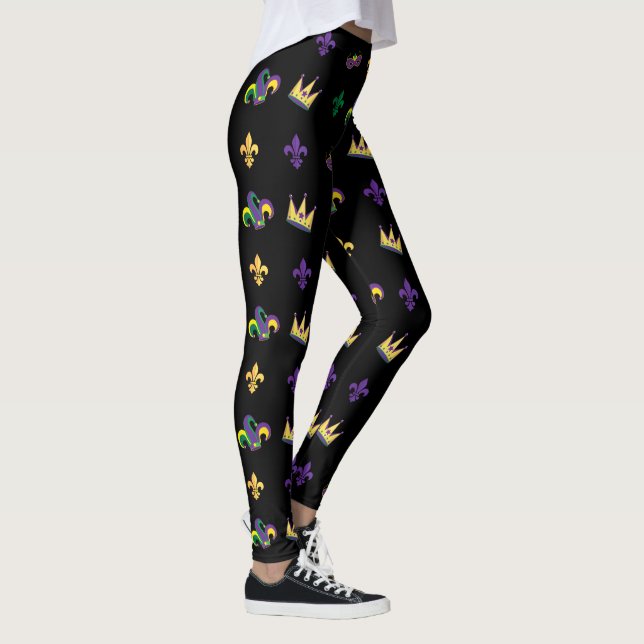 Legging Mardi Gras Carnaval de Fleur de Lis Diamond Harleq (Direita)
