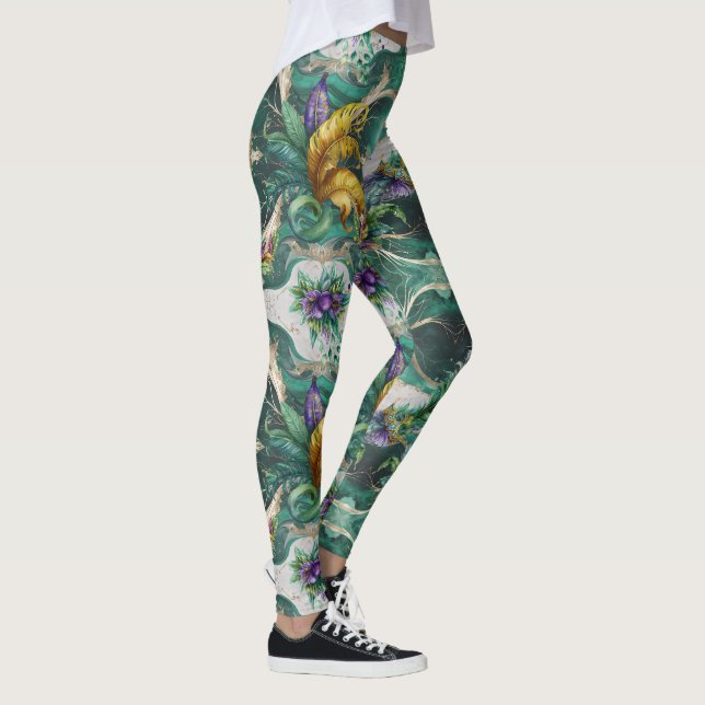 Legging Mardi Gras Decorativo Elegante (Direita)