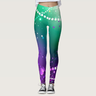 Legging Mardi Gras Festivo Purple Background