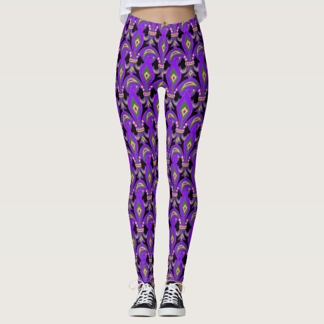 Legging Mardi Gras Fleur de Lis (Frente)