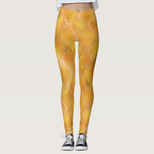 Legging Mardi Gras Leggings, Cor damasco Ouro